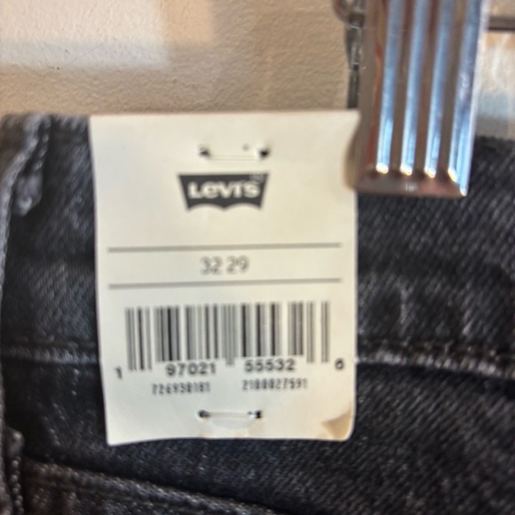 LEVI’S Sz 32 Ribcage Ankle Straight Washout Black Button Fly Jeans NEW WITH TAG - Picture 8 of 16